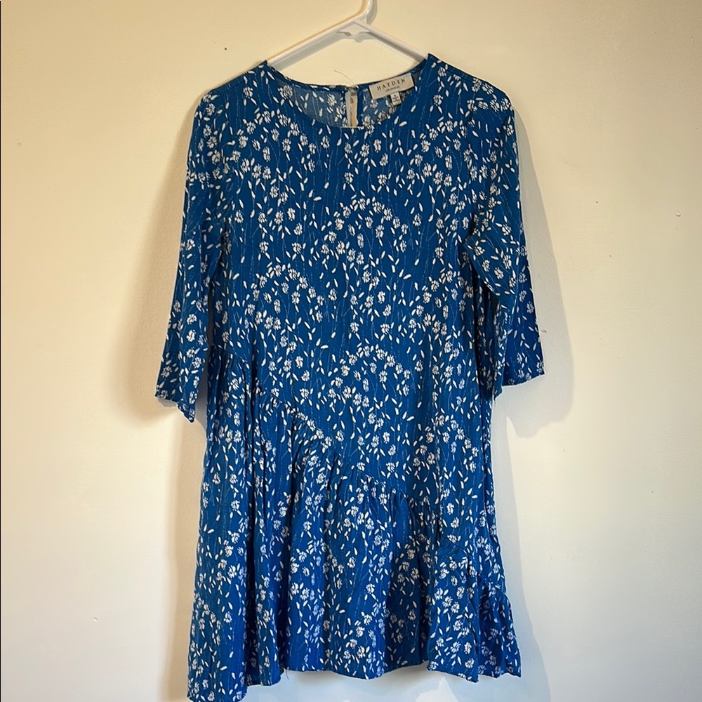 Hayden Blue and White Floral Mini Dress